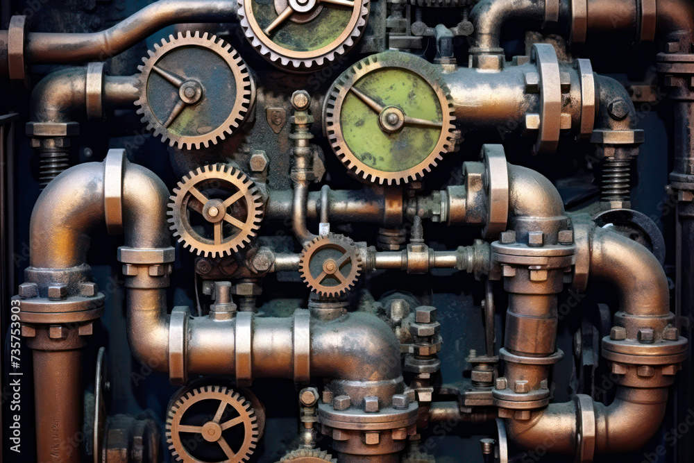 Fototapeta premium Industrial steampunk theme background