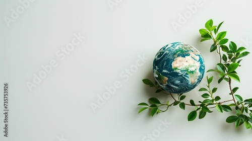 earth in a white background