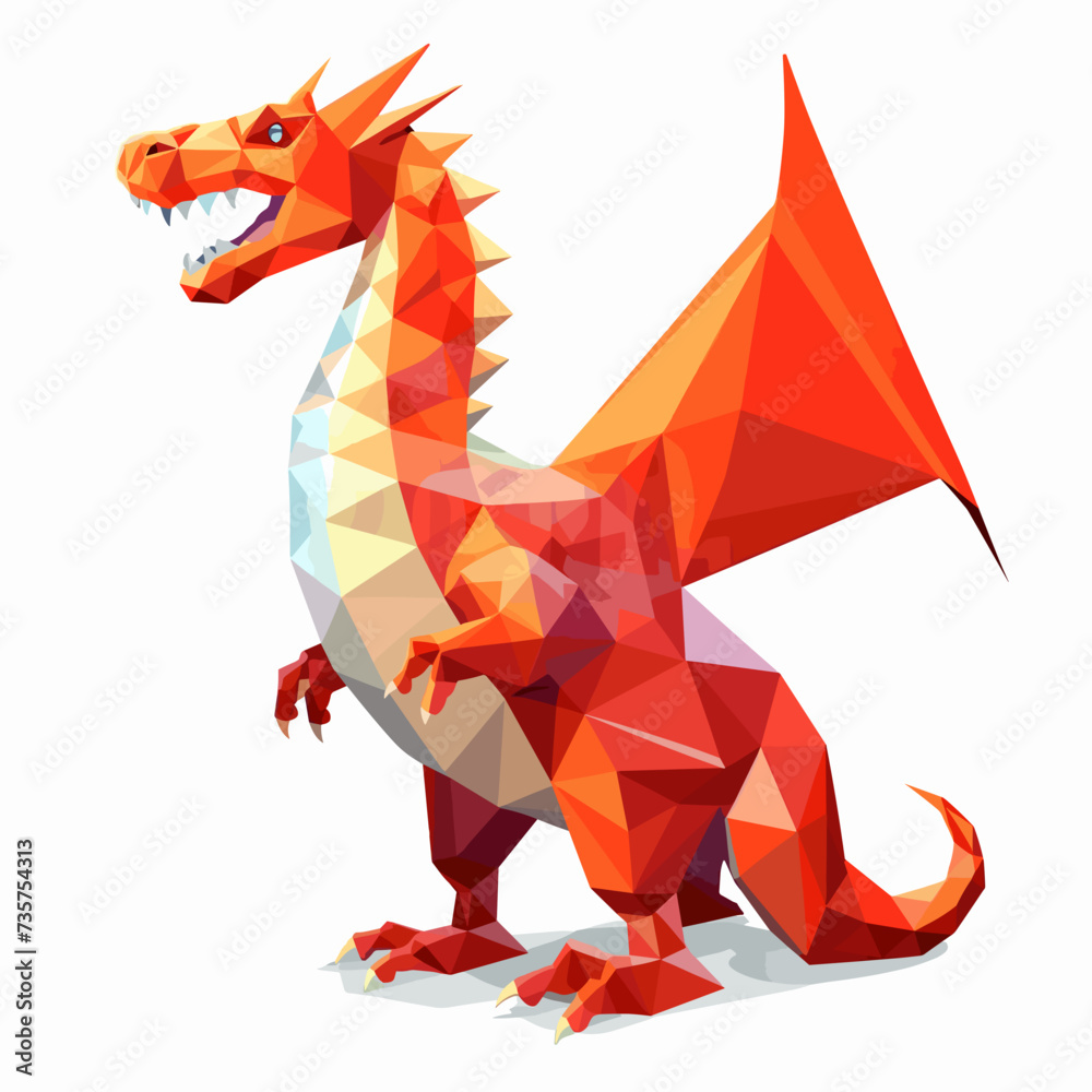 Low poly triangular leopard isolated on a white background Low poly triangular leopard isolated on a white background