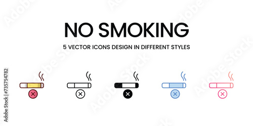 No Smoking icon vector stock illustration.