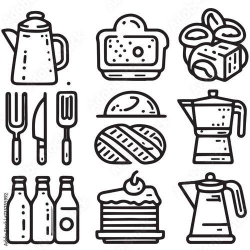 set of BAKERY icons