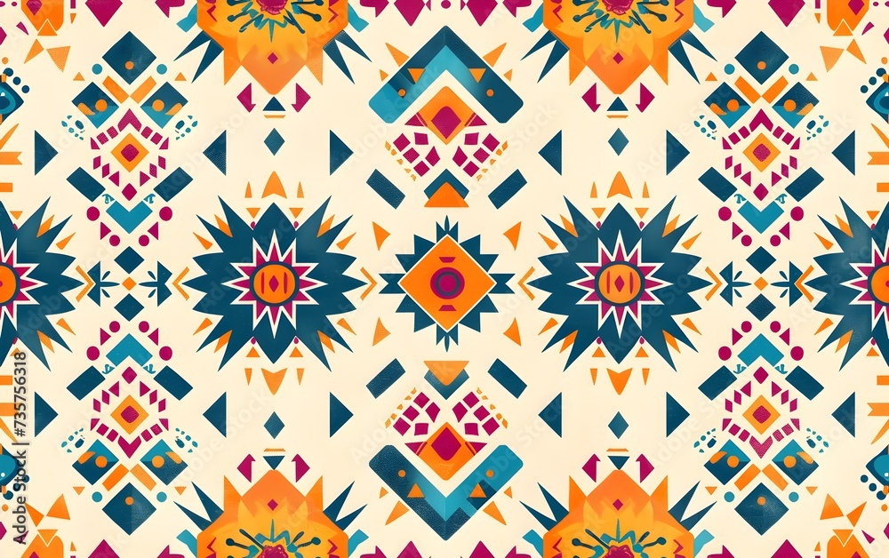 Colorful Tribal Fabric , Abstract Background