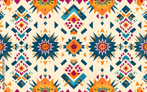 Colorful Tribal Fabric   Abstract Background