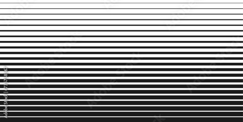 Half tone line pattern. Faded halftone black lines. Fading gradient background. Horizontal abstract geometric texture with parallel stripes. Gradient pattern. Vector illustration on white background.