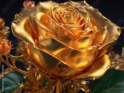 a rose flower made by gold