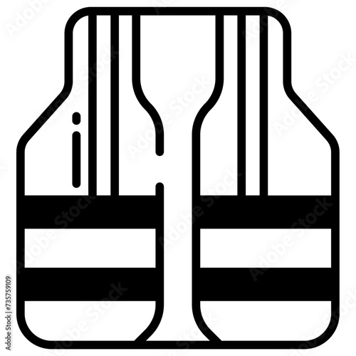 Life Vest glyph and line vector illustration