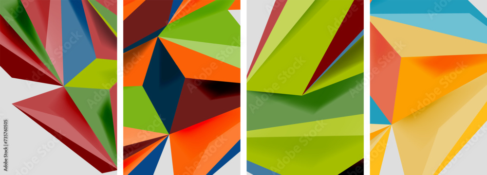 Triangle low poly mosaic posters. Vector illustration For Wallpaper, Banner, Background, Card, Book Illustration, landing page Triangle low poly mosaic posters. Vector illustration For Wallpaper, Banner, Background, Card, Book Illustration, landing page
