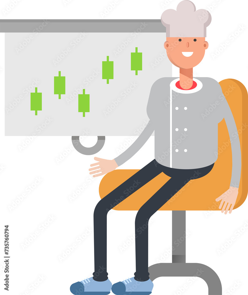 Chef Character Presenting Candlestick Chart
Chef Character Presenting Candlestick Chart