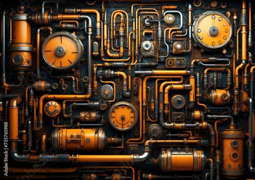 Industrial steampunk theme background © Anghel