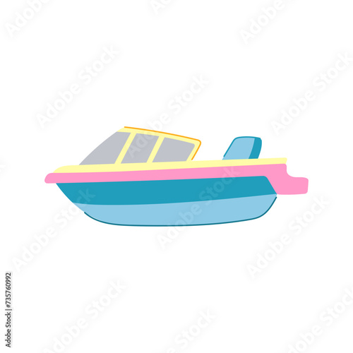 ship boat toy cartoon vector illustration