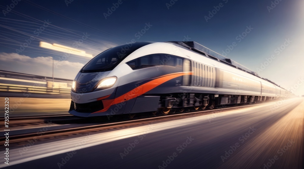 Naklejka premium fast train in motion