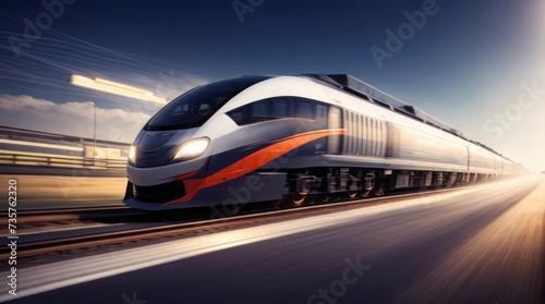 fast train in motion
