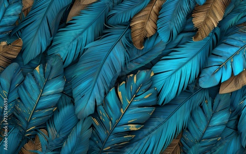 blue and yellow feathers