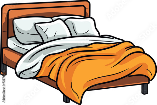 Bed clipart design illustration