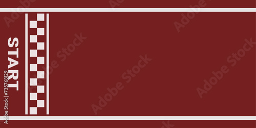 Athletics competition field with starting line or athletics competition background. Top view.