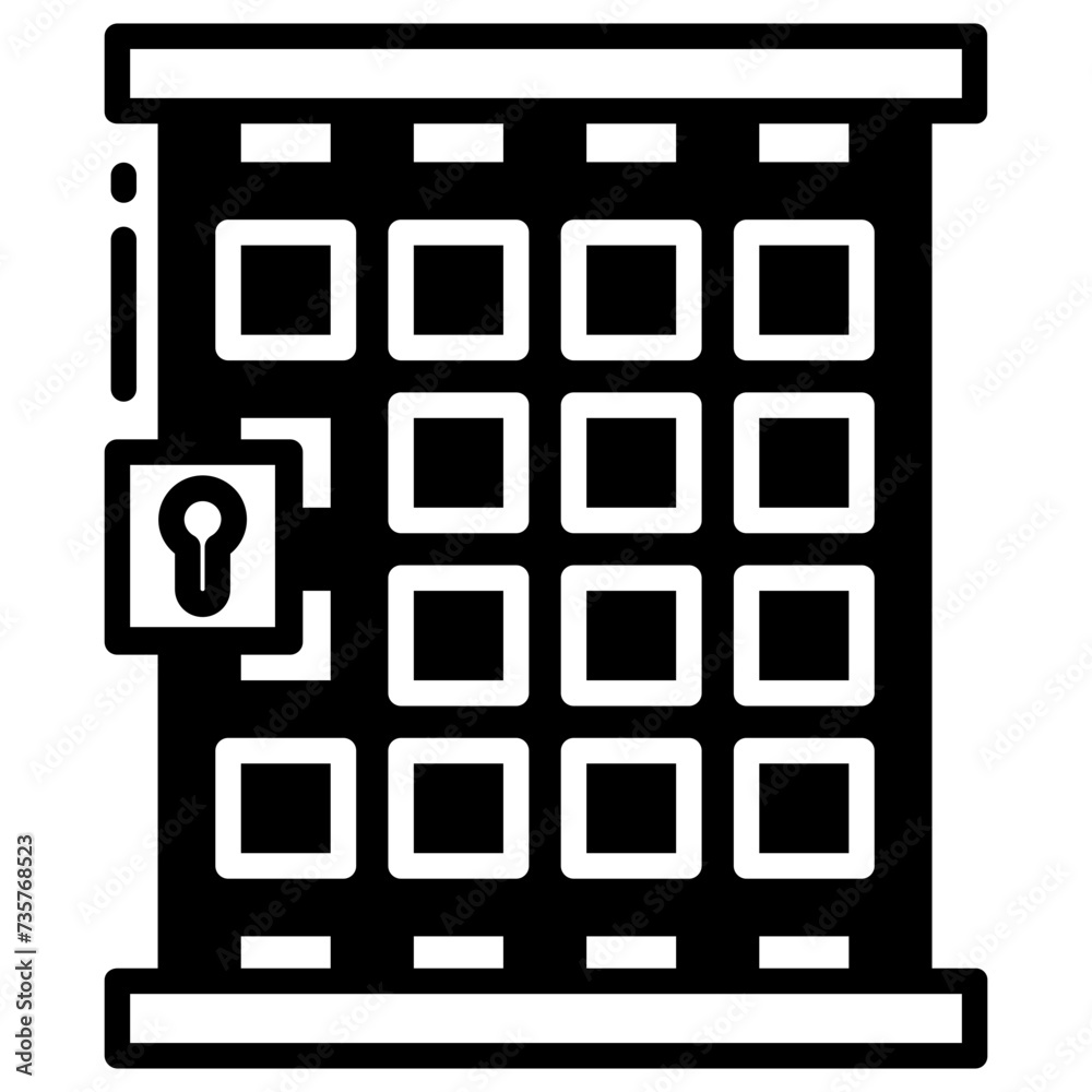 Jail glyph and line vector illustration