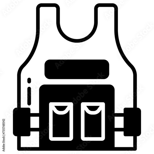 Police vest glyph and line vector illustration