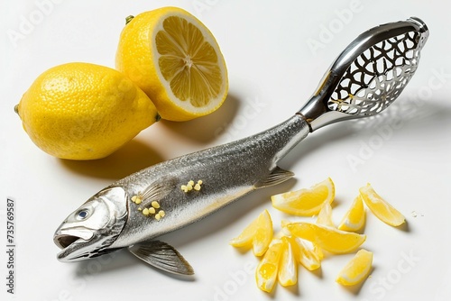 Zesting Mastery for Fish on Transparent Background, PNG, Generative Ai photo