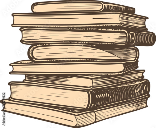 Book stack clipart design illustration