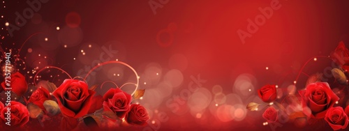 A visually striking image featuring a cluster of vibrant red roses displayed against a backdrop of red, showcasing the beauty and richness of the flowers.