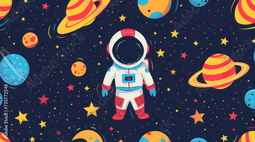 Playful Horizons: Colorful Kids Space Wallpaper