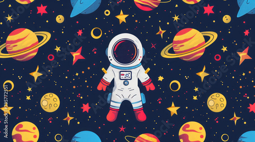 Playful Horizons: Colorful Kids Space Wallpaper