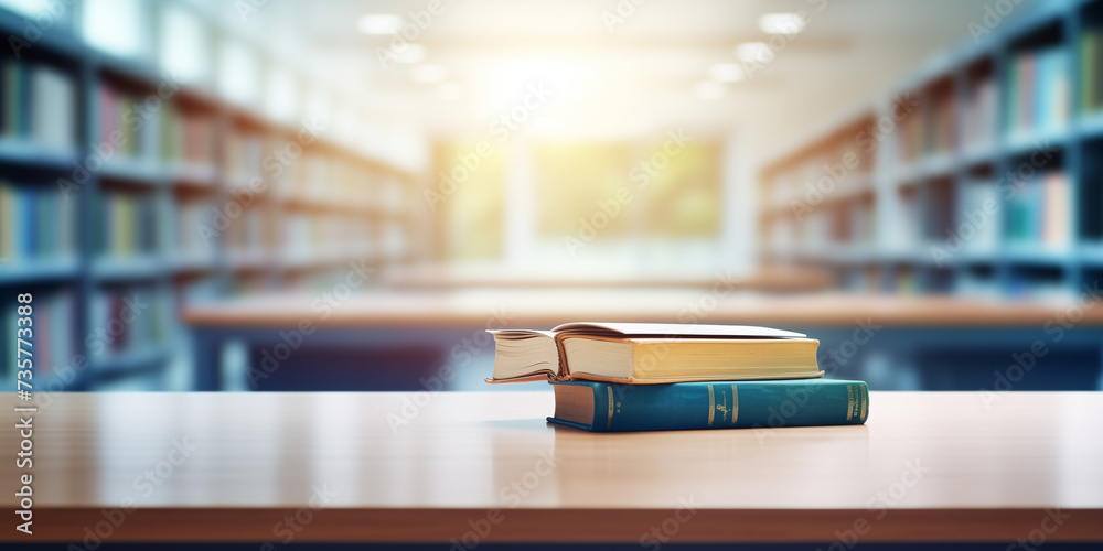 Abstract blurred empty college library interior space. Abstract blurred empty college library interior space.