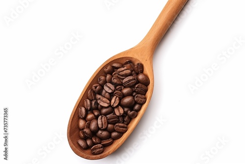 Coffee Beans on a Wooden Spoon