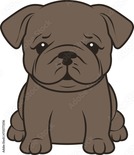 Bulldog face clipart design illustration © Larisa