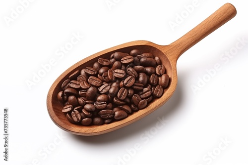 Coffee Beans on a Wooden Spoon
