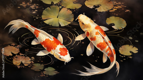 koi fish pattern on background