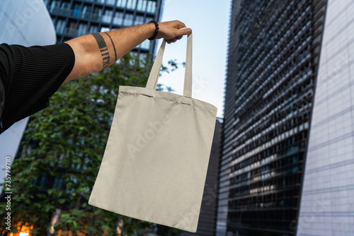 Blank Minimal Tote Bag Mockup design