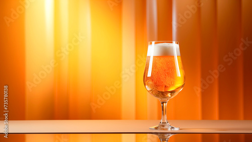 Frothy Glass of Refreshing Draft Beer - Perfect for Pub Menus and Beverage Advertisements. photo
