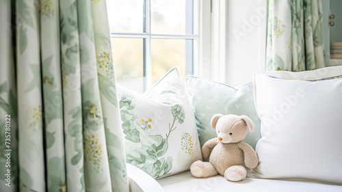 Baby room decor and interior design inspiration in the English countryside style cottage photo