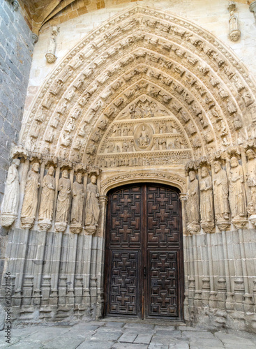 Door of the Apostles also called North Door (1300) of the Avila Cathedral. Castile and Leon, Spain.