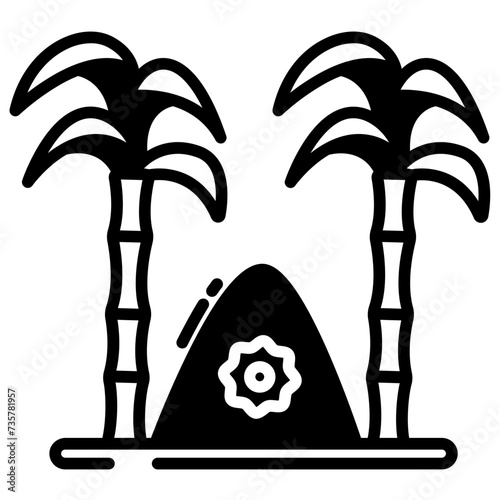pongal puja glyph and line vector illustration