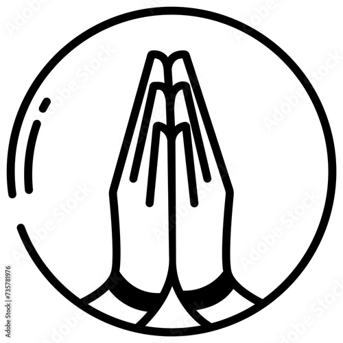 Namaste glyph and line vector illustration