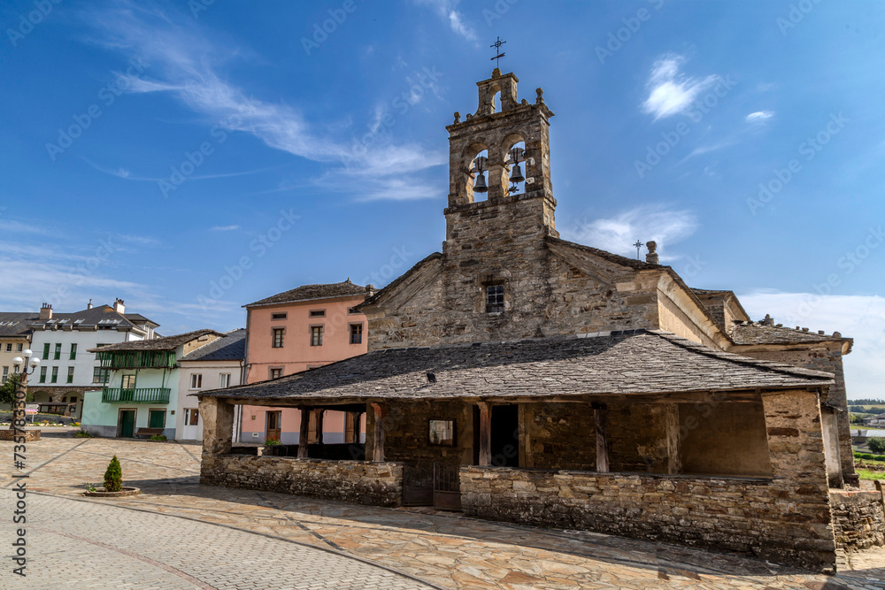 Parish Church of San Martin de Oscos (19th century). Rebuilt in 1828 based on a medieval precedent. Asturias, Spain.