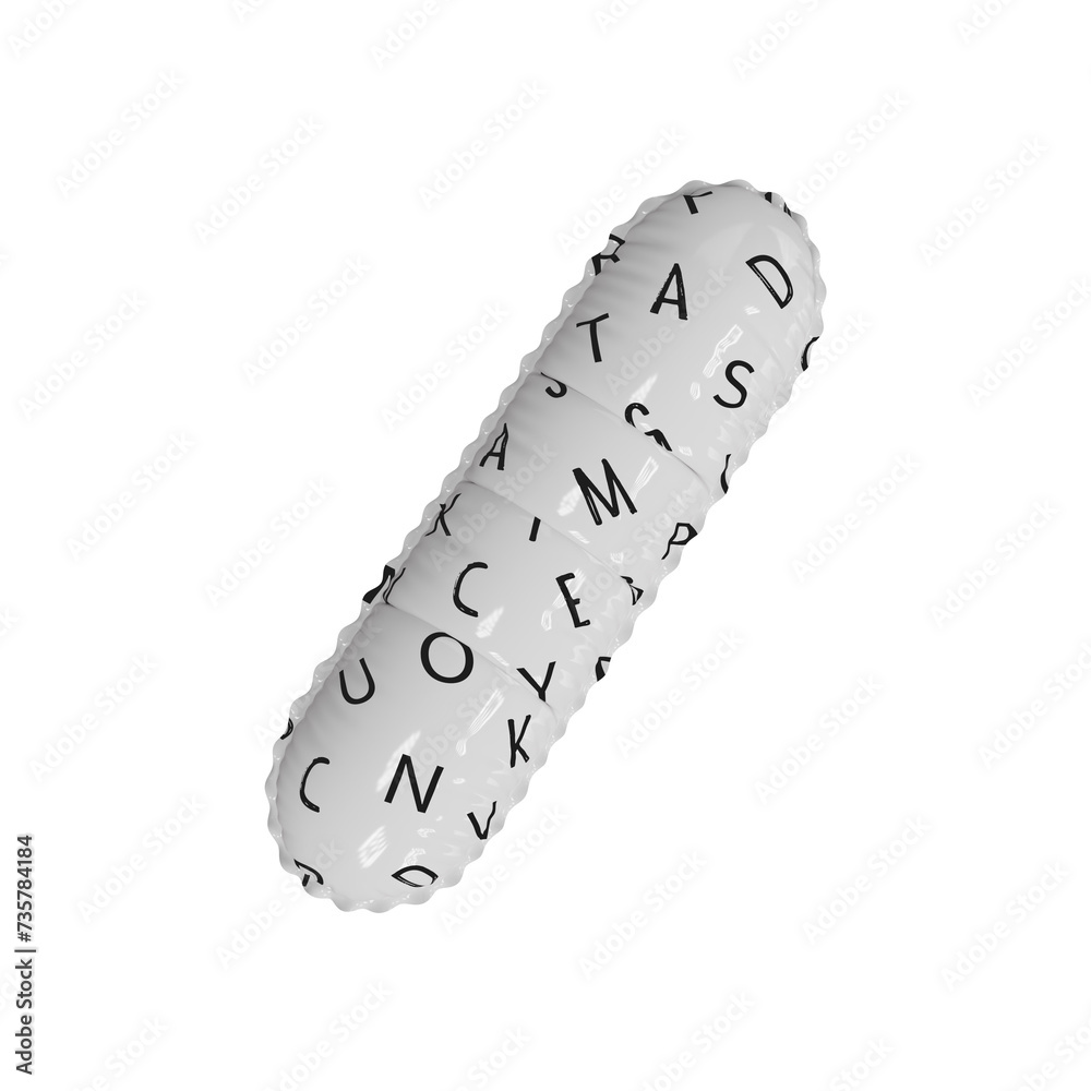3D simplistic letter pattern glossy helium balloon 3D simplistic letter pattern glossy helium balloon