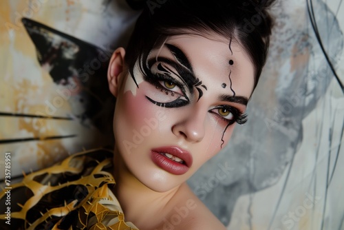 thirdeye concept makeup on fashion model photo