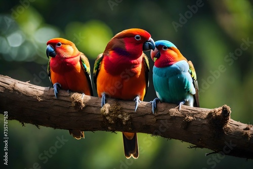 Parrots on branch © Jamini