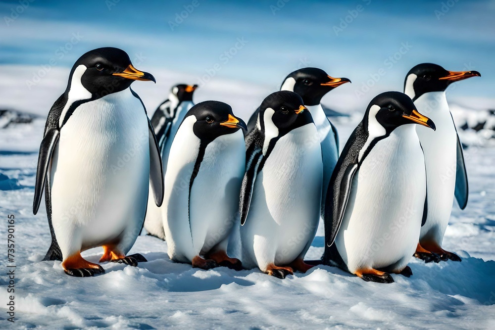 Obraz premium penguins in polar regions