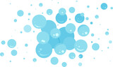 Soap bubble water, cartoon blue foam, bath shampoo suds splash. Wash, laundry, clean underwater icon isolated on white background. Soda, carbonated fun vector illustration