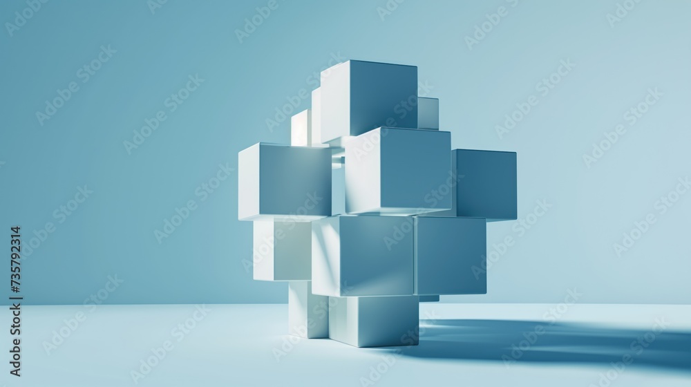 abstract  background with cubes in 3D style
