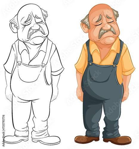 Two elderly men looking sad and exhausted.