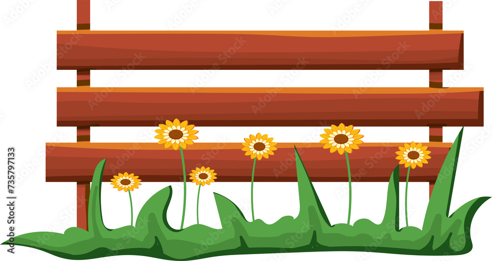 Wooden Markers Illustration with flowers Wooden Markers Illustration with flowers