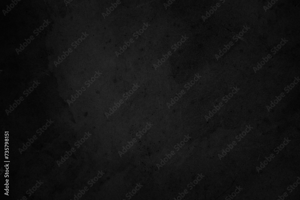 Black dark concrete wall background. Pattern board cement texture grunge dirty scratched for show anthracite promote product urban floor and abstract paper design element decor. Blackboard blank.