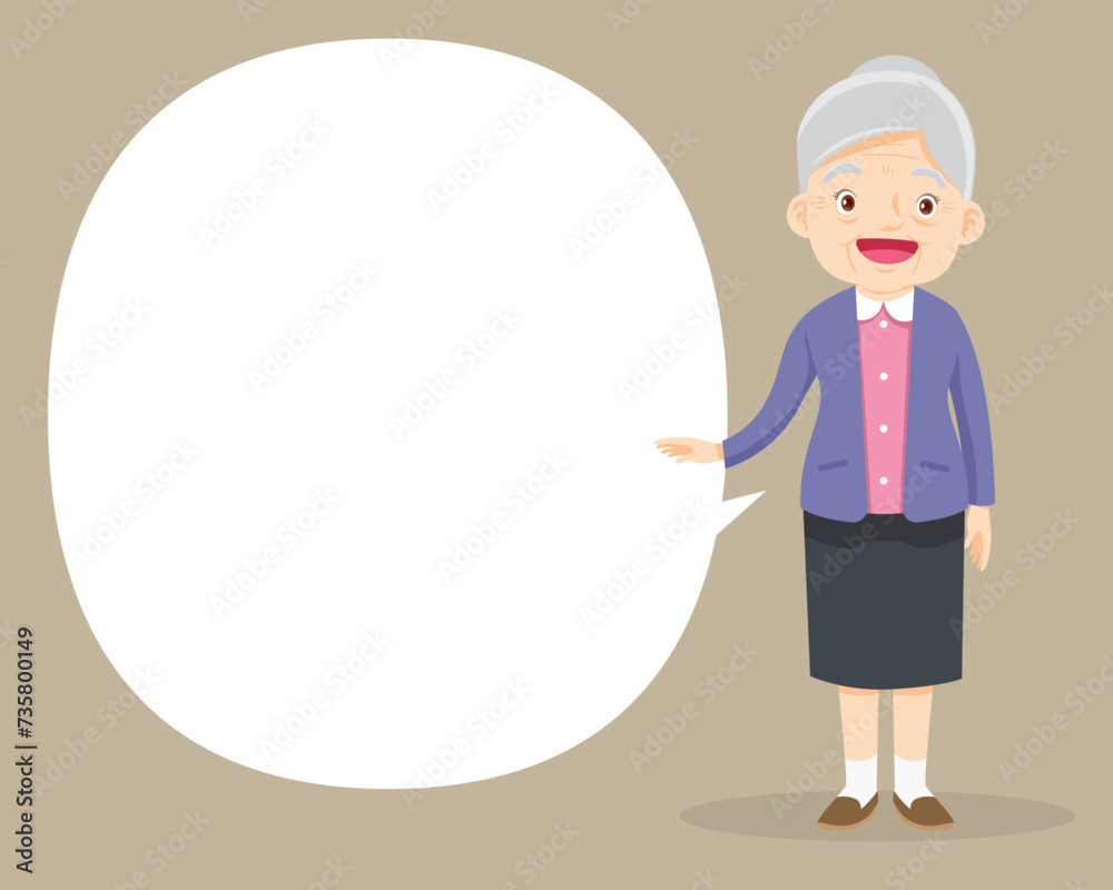 Elderly old people and blank banner present your text Elderly old people and blank banner present your text
