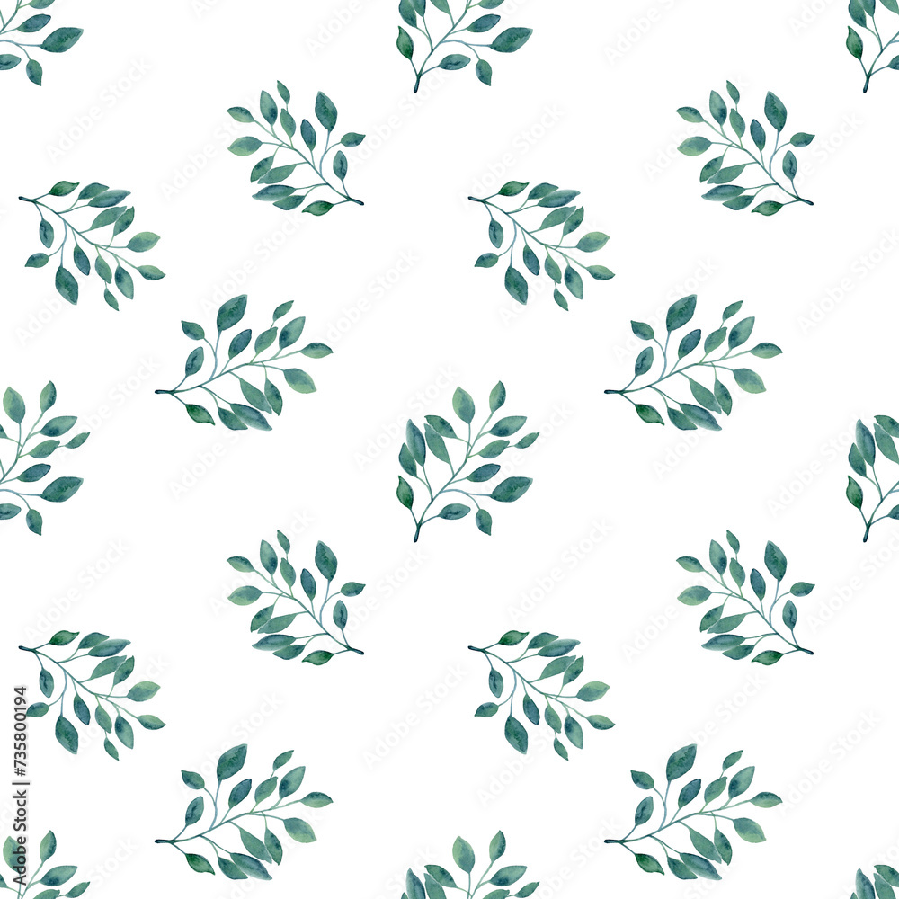 Fototapeta premium Seamless watercolor floral pattern. Hand-drawn illustration