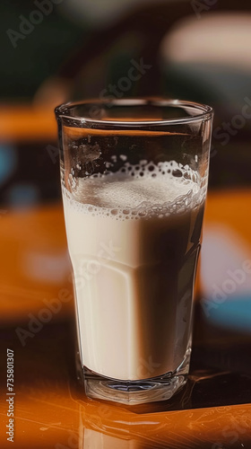 Creamy milk swirls in a glass, a symbol of nourishment and wholesomeness.